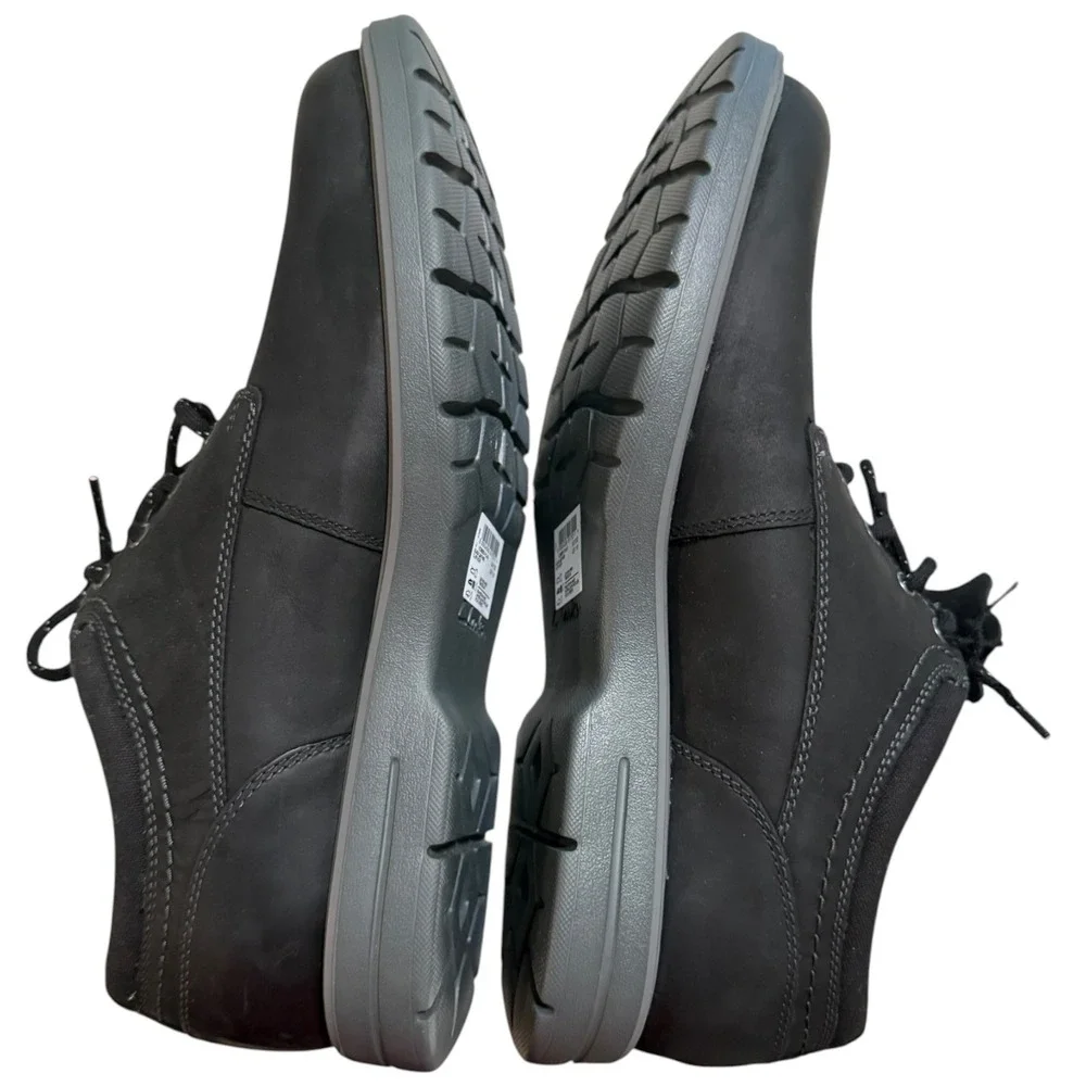 Clarks Vossen Plain Mens Black Leather Waterproof Derby Shoes 11 M Comfort